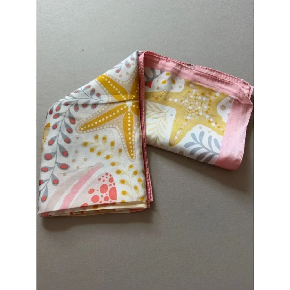 Pink seashell Print Scarf A1885